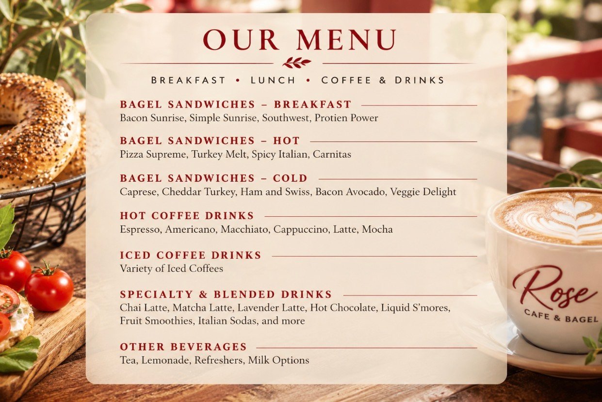 Rose Cafe & Bagel Menu